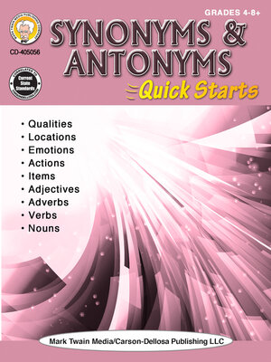 cover image of Synonyms & Antonyms Quick Starts Workbook, Grades 4--12